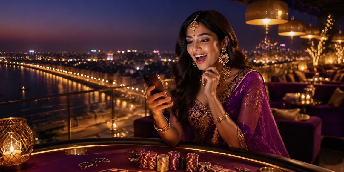 Player enjoying Andar Bahar game near Ahmedabad riverfront